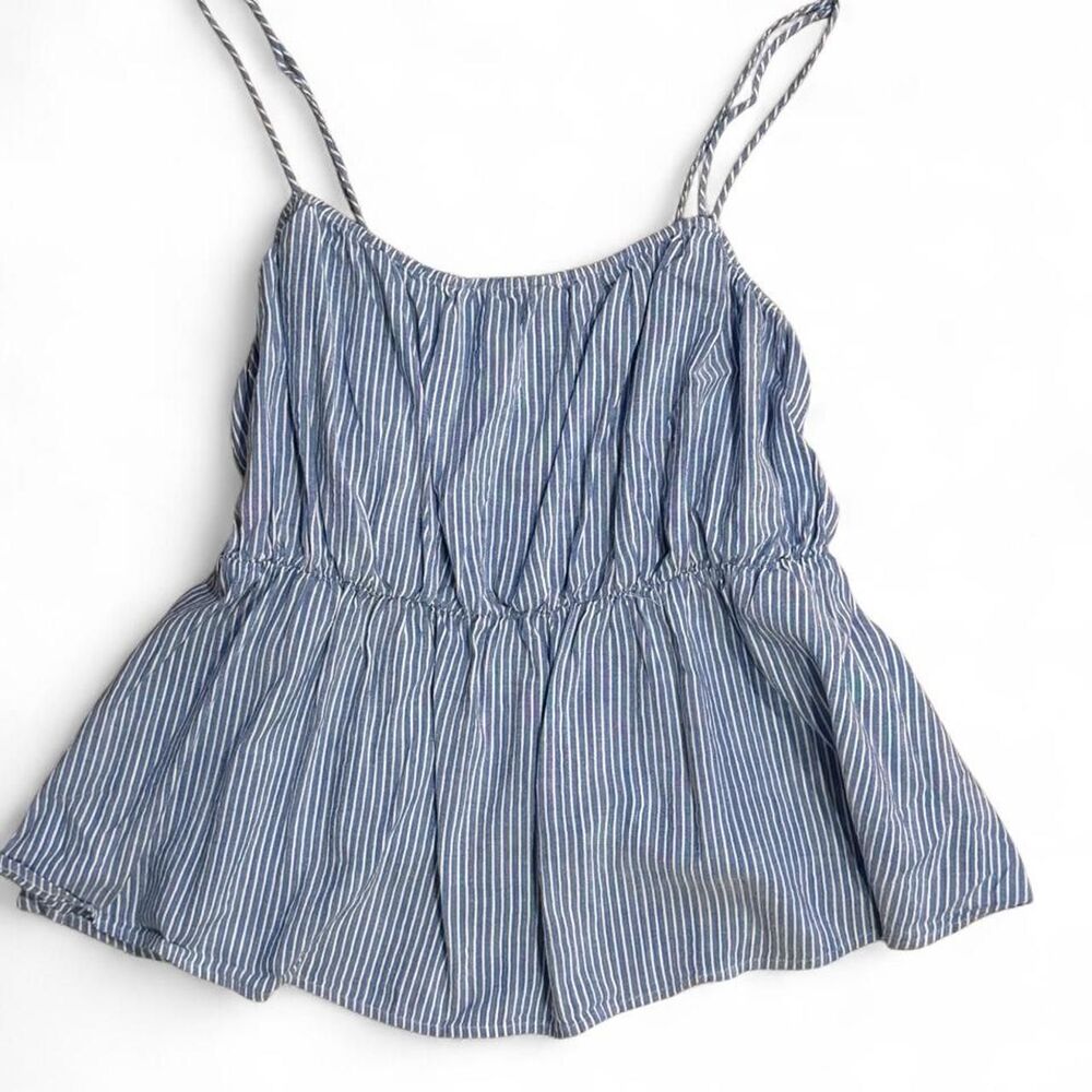 H&M Striped Peplum Cami Tank Top